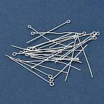 Iron Eye Pin, Cadmium Free & Lead Free, Silver Color Plated, 45x0.7mm, Hole: 2mm, about 5000pcs/1000g(IFIN-R218-0.7x45-S)