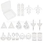 18Pcs 9 Style 201 Stainless Steel Pendants, Laser Cut, Tarot Theme, Sword & Rectangle & Eye & Sand Clock & Mushroom, Stainless Steel Color, 2pcs/style(STAS-SC0003-39)