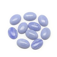 Natural Striped Agate/Banded Agate Cabochons, Dyed, Oval, Medium Purple, 18x13x5mm(X-G-R415-13x18-16)