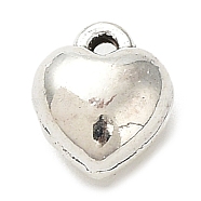 Alloy Pendants, Heart, Platinum, 8x7x4.5mm, Hole: 0.7mm(PALLOY-Q448-04P)