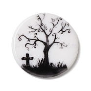 Halloween Series Acrylic Cbabochons, Black, Tree, 25x3mm(OACR-M012-07)