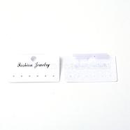 PVC Paper Display Cards, with 6 Holes, for Earring Display, Rectangle, White, 3x5.5x0.7cm, Hole: 1.5mm(CDIS-TAC0006-01A)