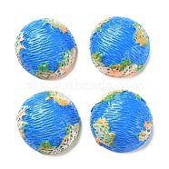 Resin Cabochons, for DIY Mobile Phone Case Decoration, Earth, Dodger Blue, 29x28.5x12mm(RESI-A014-05)