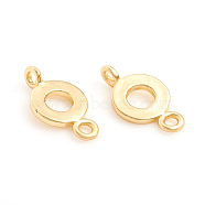 Brass Links connectors, Long-Lasting Plated, Matte Style, Round Ring, Real 14K Gold Plated, 15x8x1mm, Hole: 1.5mm(X-KK-L155-26MG)