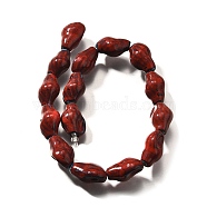 Handmade Porcelain Beads, Fancy Antique Glazed Porcelain, Conch, Dark Red, 21~22.5x14.5~16x12~14mm, Hole: 2.5~3mm, about 15pcs/strand, 12.36''(31.4cm)(PORC-S002-01B)