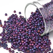 TOHO Round Seed Beads, Japanese Seed Beads, Matte, (515F) High Metallic Frost Mardi Gras, 11/0, 2.2mm, Hole: 0.8mm, about 5555pcs/50g(SEED-XTR11-0515F)