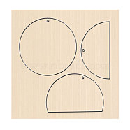 Wood Cutting Dies, with Steel, for DIY Scrapbooking/Photo Album, Decorative Embossing DIY Paper Card, Flat Round and Half Round, Geometric Pattern, 80x80x24mm(DIY-WH0169-77)
