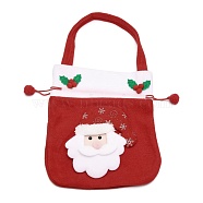 Christmas Velvet Candy Bags Decorations, Drawstring Cartoon Doll Bag, with Handle, for Christmas Party Snack Gift Ornaments, Santa Claus, Red, 37.5x20x10~21cm(ABAG-I003-01A)