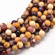 Natural Mookaite Round Bead Strands, 4mm, Hole: 1mm, about 88pcs/strand, 15.5 inches(G-P072-34-4mm)
