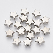 CCB Plastic Beads, Star, Platinum, 9x10x4mm, Hole: 1.4mm, about 2450pcs/500g(CCB-S163-013)
