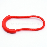 Plastic Replacement Pull Tab Accessories, with Polyester Cord, for Luggage Suitcase Backpack Jacket Bags Coat, Red, 6x3x0.5cm(FIND-WH0065-66F)