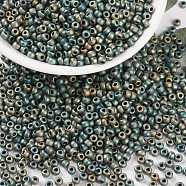 MIYUKI Round Rocailles Beads, Japanese Seed Beads, 8/0, (RR2008) Matte Metallic Patina Iris, 8/0, 3mm, Hole: 1mm, about 422~455pcs/bottle, 10g/bottle(SEED-JP0009-RR2008)