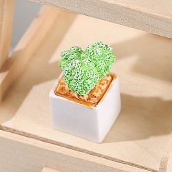 Dollhouse Accessories, Simulation Mini Resin Cactus Vase Model, Medium Spring Green, 25x14mm(PW-WG75923-03)