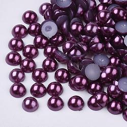 10000pcs ABS Plastic Imitation Pearl Cabochons, Half Round, Medium Orchid, 4x2mm(SACR-S738-4mm-Z47)