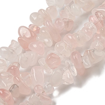 Natural Rose Quartz Chips Beads Strands, 2~6x5~12mm, Hole: 0.5mm, 35 inch.