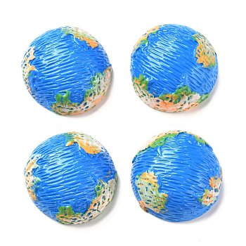 Resin Cabochons, for DIY Mobile Phone Case Decoration, Earth, Dodger Blue, 29x28.5x12mm
