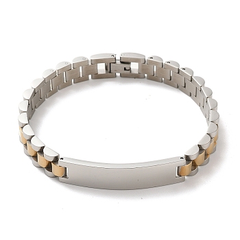 304 Stainless Steel Bracelets, Watch Band Men's Bracelets, Mixed Style, Golden & Stainless Steel Color, 200x10mm