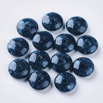 Acrylic Beads, Imitation Turquoise Style, Rondelle, Prussian Blue, 14x6mm, Hole: 1.5mm, about 666pcs/500g