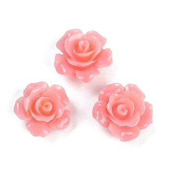 Synthetic Coral Carved Beads, Dyed, Flower, Pink, 12x7mm, Hole: 1.3mm