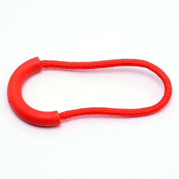 Plastic Replacement Pull Tab Accessories, with Polyester Cord, for Luggage Suitcase Backpack Jacket Bags Coat, Red, 6x3x0.5cm