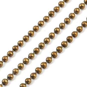 Rack Plating Iron Ball Chains, Antique Bronze, 2.4mm, 100yard/roll