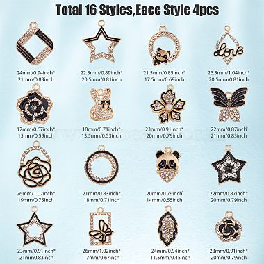 64Pcs 16 Styles Alloy Enamel Pendants(FIND-FH0007-69)-2