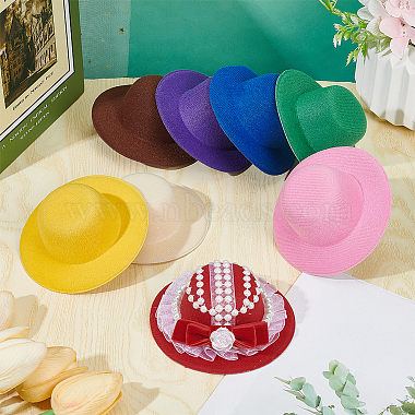 8Pcs 8 Colors EVA Cloth Round Fascinator Hat Base for Millinery(AJEW-NB0005-58)-3