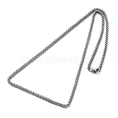 304 Stainless Steel Wheat Chain Necklaces(NJEW-O058-26P)-2