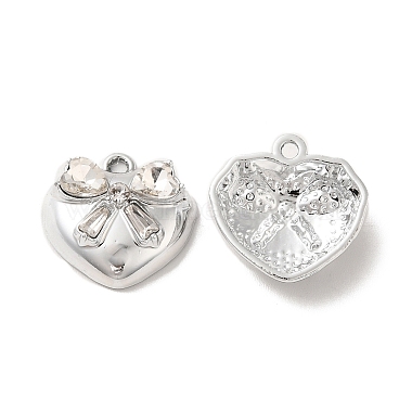 Platinum Heart Alloy+Glass Pendants