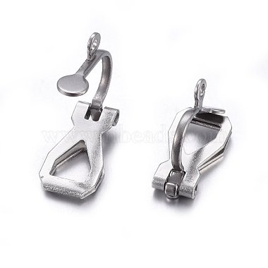 304 Stainless Steel Clip-on Earring Findings(X-STAS-O110-21P)-2