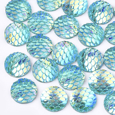 12mm DarkTurquoise Flat Round Resin Cabochons