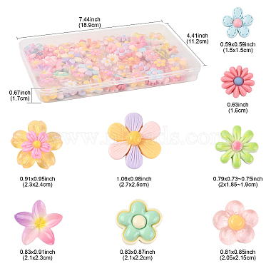 100Pcs 8 Styles Translucent & Opaque Resin Cabochons(RESI-FS0002-32)-4