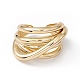 Rack Plating Brass Multi Circle Criss Cross Open Cuff Ring for Women(RJEW-B043-12)-1