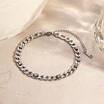 304 Stainless Steel Rhinestone Curb Link Chain Bracelets for Women, Stainless Steel Color, 7.60 inch(19.3cm)(BJEW-L721-01P)