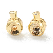 Brass Crimp Beads, Loose Spacer Beads, Stopper Crimp Charms, Long-Lasting Plated, Rondelle, Golden, 4.5x3.5x3mm, Hole: 1mm(KK-F826-03G)