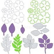4Pcs 4 Styles Carbon Steel Cutting Dies Stencils, for DIY Scrapbooking/Photo Album, Decorative Embossing DIY Paper Card, Stainless Steel Color, Leaf & Flower Pattern, Mixed Patterns, 39~120x35~110x0.8~1mm, Hole: 1.2mm, 1pc/style(DIY-GF0007-21)