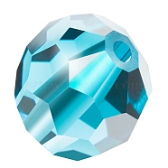 Preciosa&reg Crystal Beads, Czech Crystal, 451 19 602 Round, 60010 Aqua Bohemica, 5mm, Hole: 1mm(X-PRC-BB5-60010)