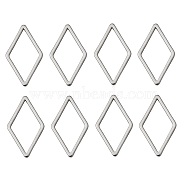 Brass Linking Rings, Nickel Free, Real Platinum Plated, Rhombus, 23x14x1mm(KK-Q735-40P)