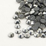 Glass Hotfix Rhinestone, Grade AA, Flat Back & Faceted, Half Round, Jet Hematite, SS6, 1.9~2.0mm, about 1440pcs/bag(RGLA-A019-SS6-566)