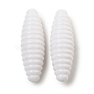 Opaque Acrylic Beads, Rice, White, 32.5x10.5mm, Hole: 2.5mm, about 255pcs/500g(SACR-L007-006)