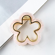 Flower Shape PVC Plastic Claw Hair Clips, Hair Accessories for Women Girls, Pink, 47x45x32mm(PW-WG34467-06)