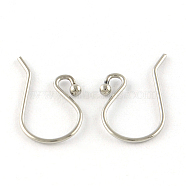 201 Stainless Steel Earring Hooks, Ear Wire, Stainless Steel Color, 15x10x0.6mm, 22 Gauge, Pin: 0.6mm(STAS-R063-33)