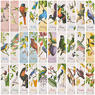 Flowers & Birds Pattern Paper Bookmarks for Office School, White, 150x40x0.5mm, 30pcs/box(AJEW-GF0004-40B)