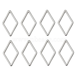 Brass Linking Rings, Nickel Free, Real Platinum Plated, Rhombus, 23x14x1mm(KK-Q735-40P)