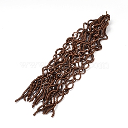 Curly Faux Locs Crochet Hair, Synthetic Braiding Hair Extensions, Heat Resistant High Temperature Fiber, Long & Curly Hair, Dark Brown, 20inches(50.8cm)(OHAR-G005-24A)
