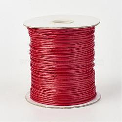 Eco-Friendly Korean Waxed Polyester Cord, FireBrick, 2mm, about 90yards/roll(80m/roll)(YC-P002-2mm-1135)