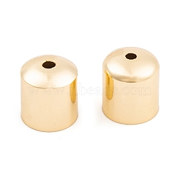 Brass Cord Ends, End Caps, Column, Real 18K Gold Plated, 10x9x9mm, Hole: 1mm, Inner Diameter: 8.5mm(KK-O146-05A-G)