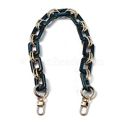 Resin Bag Chains Strap, with Golden Alloy Link and Swivel Clasps, for Bag Straps Replacement Accessories, Prussian Blue, 45x2cm(FIND-H210-01A-F)