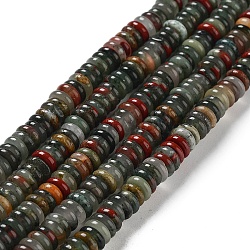 Natural African Bloodstone Beads Strands, Rondelle, 6~6.5x2~2.5mm, Hole: 1.2mm, about 156~158pcs/strand, 15.12~15.20 inch(38.4~38.6cm)(G-G084-A05-01)