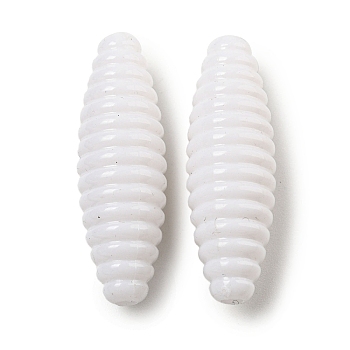 Opaque Acrylic Beads, Rice, White, 32.5x10.5mm, Hole: 2.5mm, about 255pcs/500g